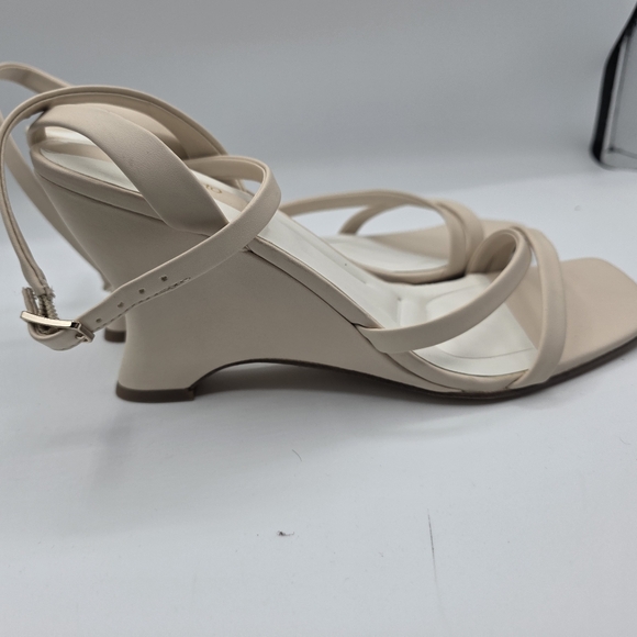 Franco Sarto Women's Franca Wedge Heels Nude Tan Size 10 Strappy Feminine Preppy - Picture 6 of 12